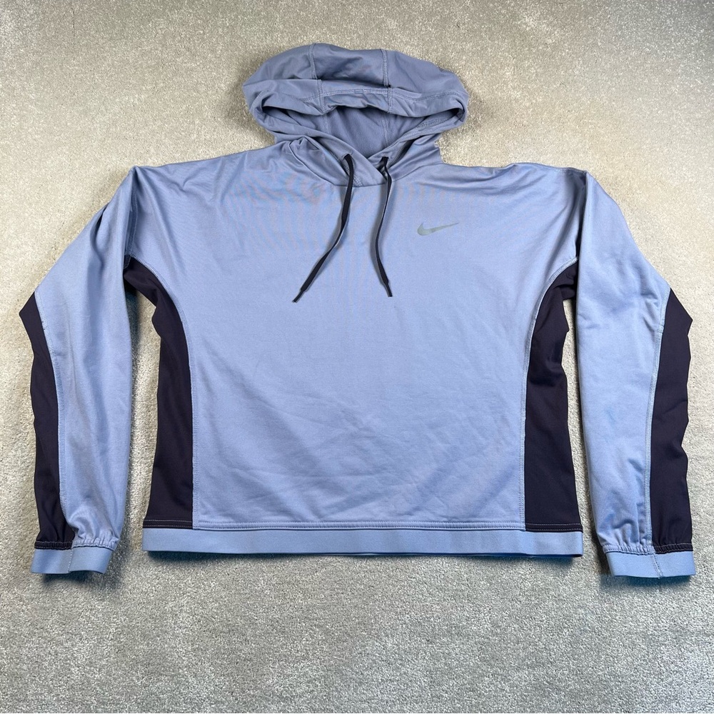 Nike Running‎ Therma Fit Hoodie Pullover Stretchy Gray/Purple Women's small